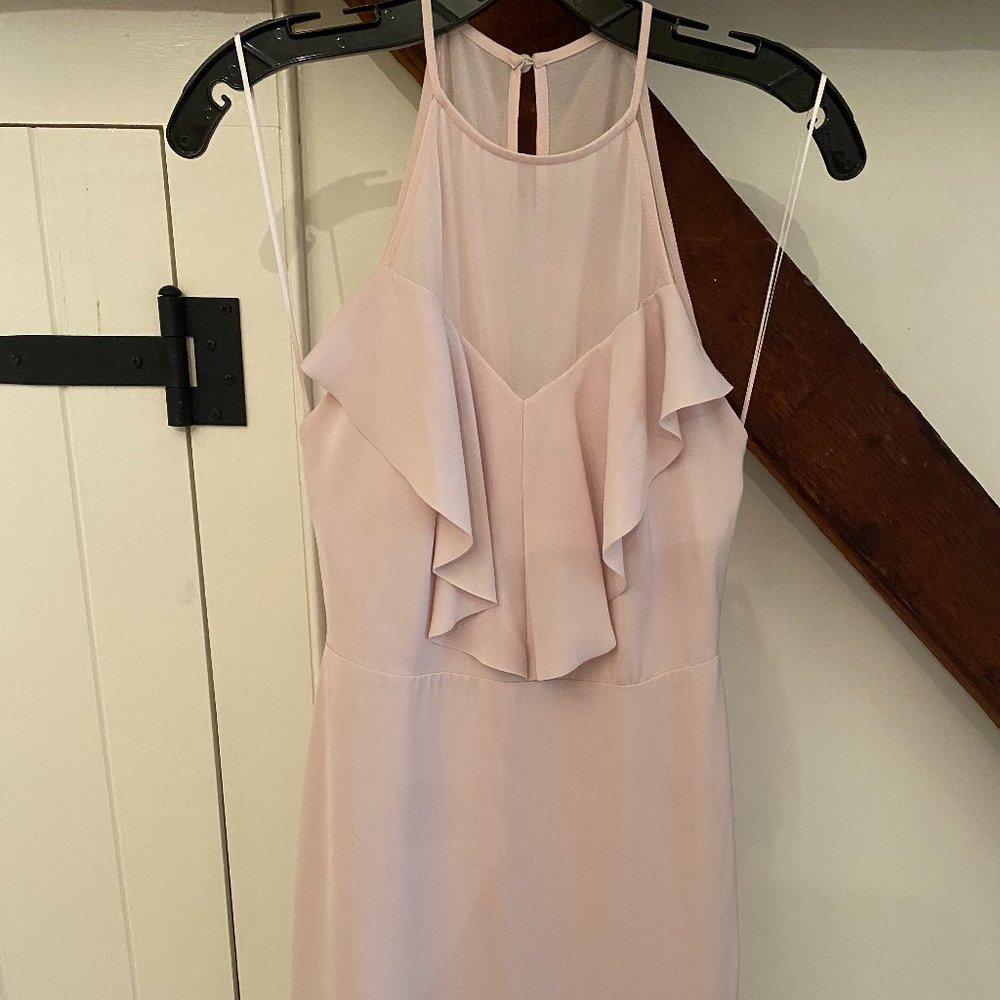 REISS Dusty Pink Midi Length Halter Dress Size 0
